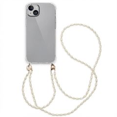 imoshion Backcover met koord + armband - Parels Apple iPhone 15 Plus - Transparant