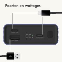 imoshion Ultra Series Aluminium Powerbank 20.000 mAh - Quick Charge en Power Delivery - Cobalt Blue