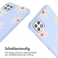 imoshion Siliconen design hoesje met koord Samsung Galaxy A22 (5G) - Lila Flower Distance