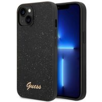 Guess Glitter Flakes Backcover Apple iPhone 14 - Zwart