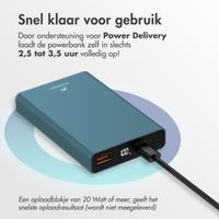 imoshion Ultra Series Aluminium Powerbank 10.000 mAh - Quick Charge en Power Delivery - Petrol Green