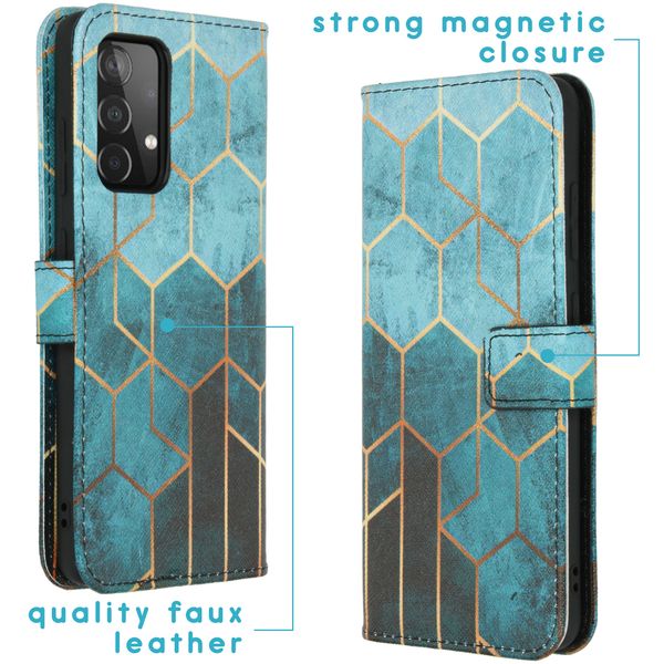 imoshion Design Softcase Bookcase Galaxy A72 - Green Honeycomb