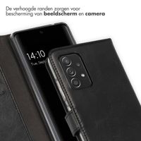 Selencia Echt Leren Bookcase Samsung Galaxy A52(s) (5G/4G) - Zwart