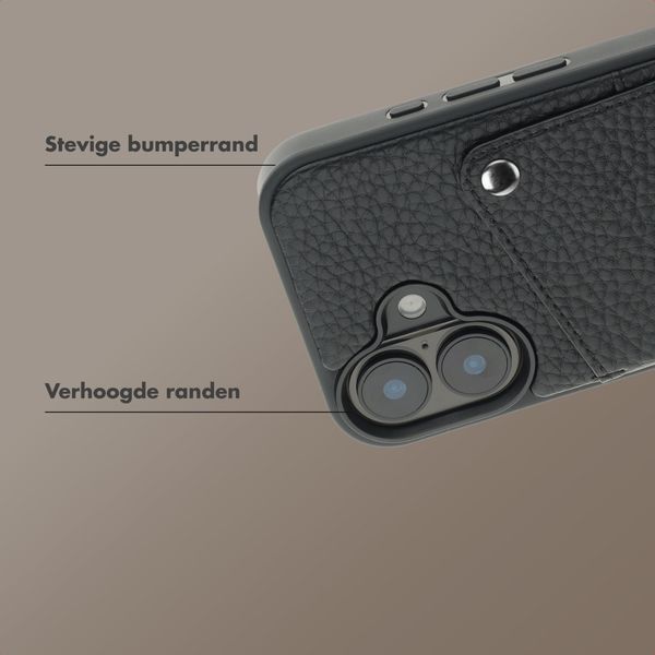 Selencia Riva Backcover met Pashouder Apple iPhone 17 - Zwart