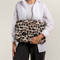 Selencia Teddy Laptop hoes 15-16 inch - Laptopsleeve - Leopard