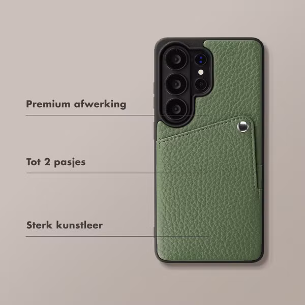 Selencia Riva Backcover met Pashouder Samsung Galaxy S26 Ultra - Sage Green