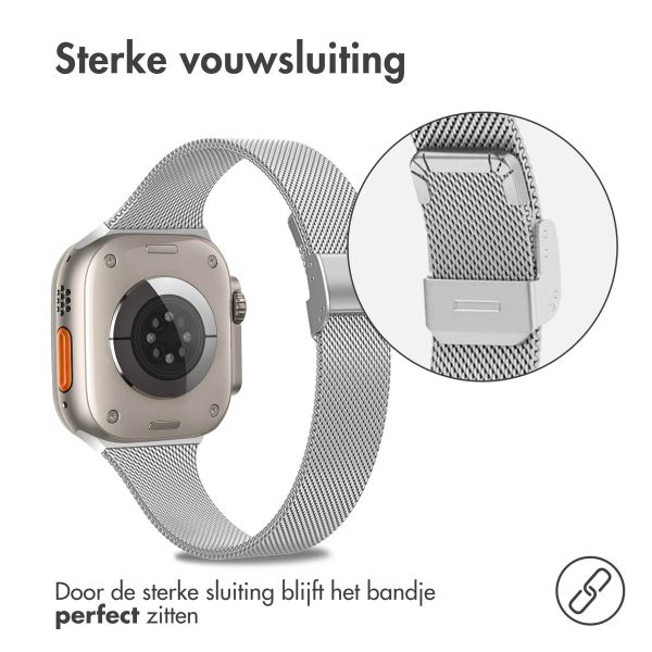 imoshion Milanees vouwbandje Apple Watch Series 1-10 / SE / Ultra (2) - 42/44/45/46/49 mm - Zilver