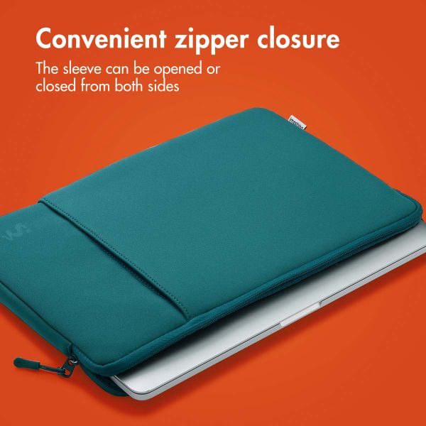 imoshion Laptop sleeve with storage pocket 13 inch - Petrol Green