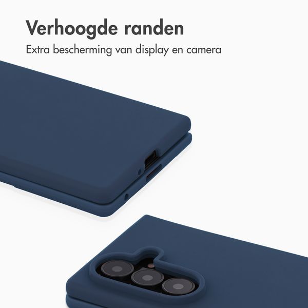 Accezz Liquid Silicone Backcover Samsung Galaxy Z Fold 8 Ultra - Donkerblauw