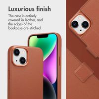 Accezz 2-in-1 Leather Bookcase with MagSafe Apple iPhone 14 - Sienna Brown