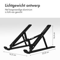 Accezz Laptop houder - Laptop standaard - Verstelbaar en opvouwbaar - Zwart