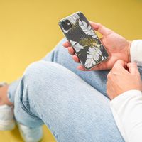 imoshion Design hoesje iPhone 12 (Pro) - Bladeren / Zwart