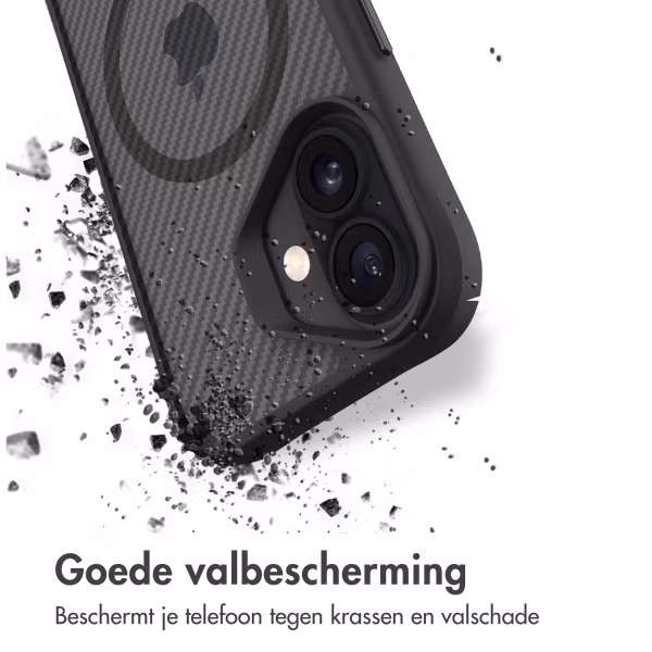 imoshion Rugged Hybrid Carbon Case met MagSafe Apple iPhone 16 - Zwart