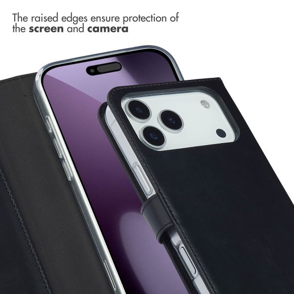 Selencia Genuine Leather Book Case Apple iPhone 17 Pro Max - Black