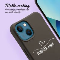 Gepersonaliseerd Color Backcover MagSafe met afneembaar koord en sierlijk hartje  iPhone 13 - Black Cofee