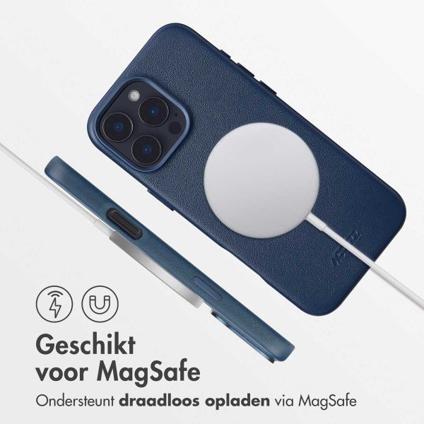 Accezz MagSafe Leather Backcover Apple iPhone 16 Pro Max - Nightfall Blue