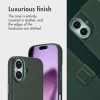 Accezz 2-in-1 Leather Bookcase with MagSafe Apple iPhone 17 - Cedar Green