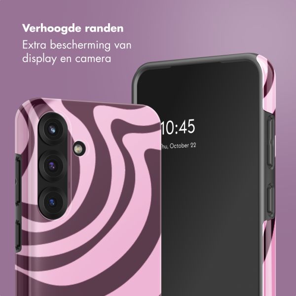 Selencia Vivid Backcover met MagSafe Samsung Galaxy S25 - Wavy Swirl Pink Plum