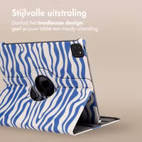 imoshion 360° Draaibare Design Bookcase Apple iPad Pro 12.9 (2018/2020/2021/2022) - White Blue Stripes