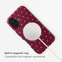 Selencia Vivid Back Cover with MagSafe Apple iPhone 16 - Happy Dots Burgundy